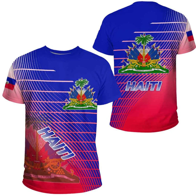 Haiti Flag Map 3D Printed T Shirt For Men Clothes Fashion Male T-Shirt National Emblem Tshirt Independence Day Tee Women Tops