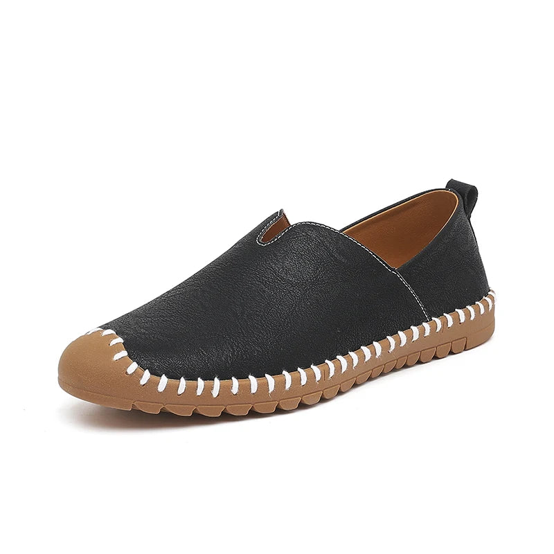 Summer Plus Size Men's Leather Shoes Simple Oxford Sole Casual Shoes Comfortable Soft Sole Lightweight Non-Slip Loafers