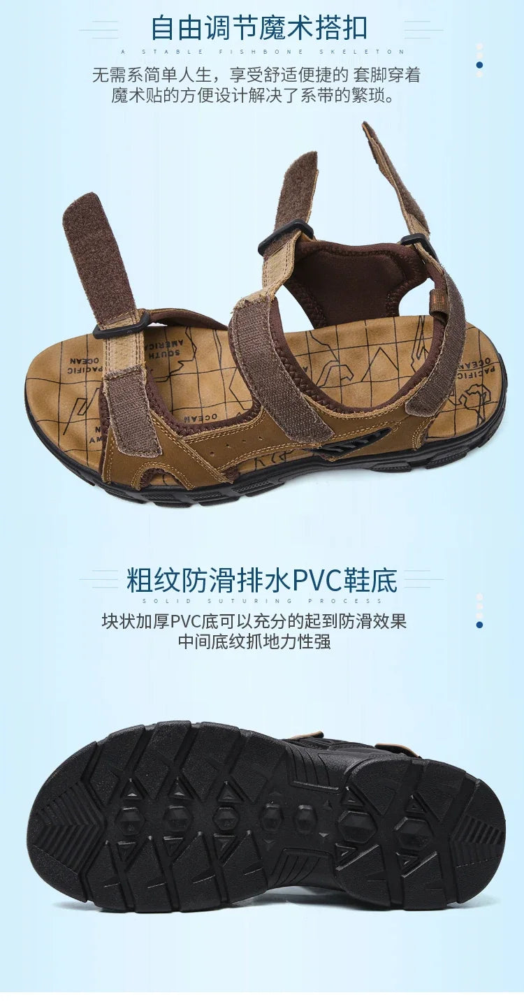 Summer Men's Sandals 2024 Trending Adult Men's Sandal Original Brands Shoes Man's Leather Sandal Sandals for Boys