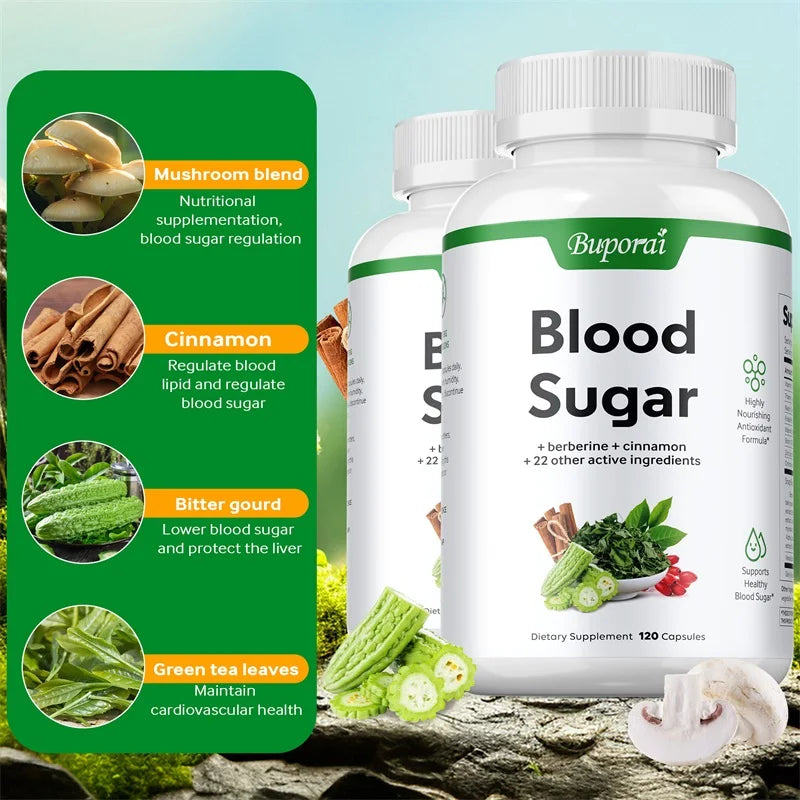 Blood Sugar Capsules - Supports Blood Sugar Balance, Promotes Metabolism, Digestion and Heart Health