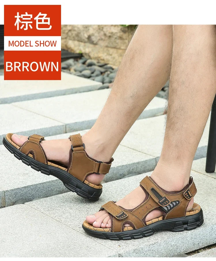 Summer Men's Sandals 2024 Trending Adult Men's Sandal Original Brands Shoes Man's Leather Sandal Sandals for Boys