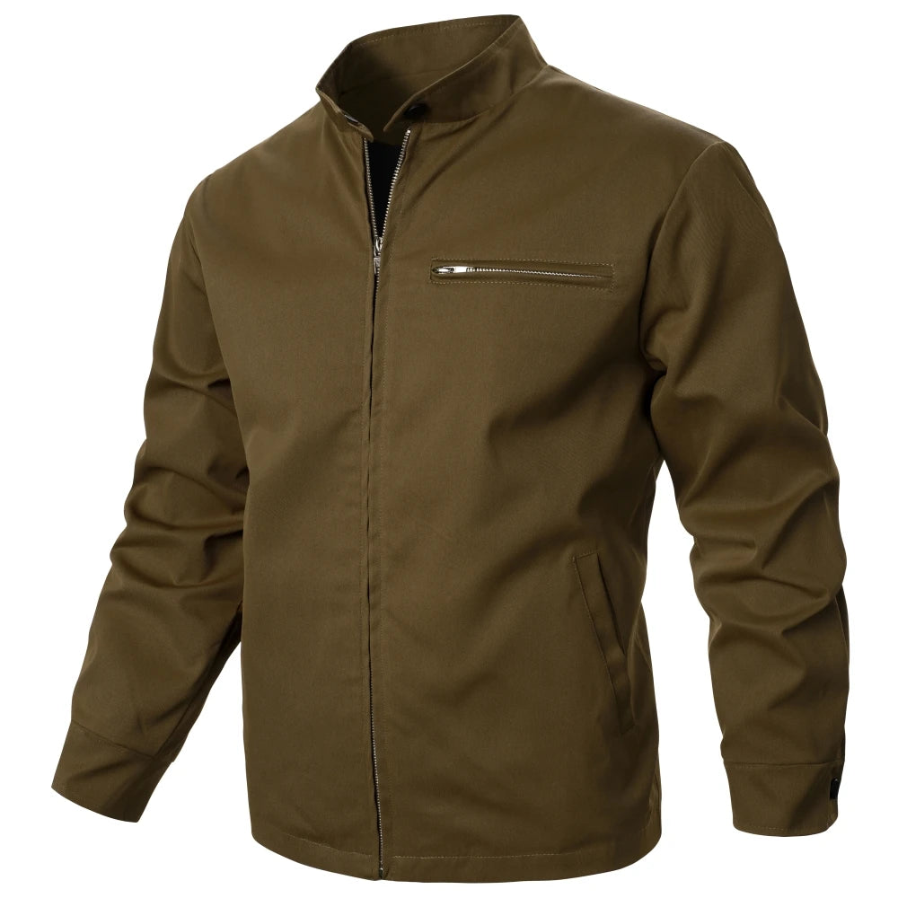 Men's Jacket Coat Solid Color Zipper Regular Fit Windproof Casual Style Men's Coat Outdoor Sports Daily Outfits Gift Men's Coat