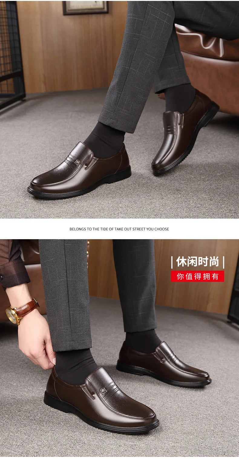 Shoes Men Loafers Genuine Leather Handmade Slip On Business Casual Shoes Classic Soft Leather Hombre Breathable Men Shoes Flat