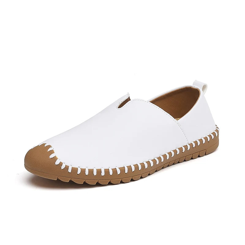 Summer Plus Size Men's Leather Shoes Simple Oxford Sole Casual Shoes Comfortable Soft Sole Lightweight Non-Slip Loafers