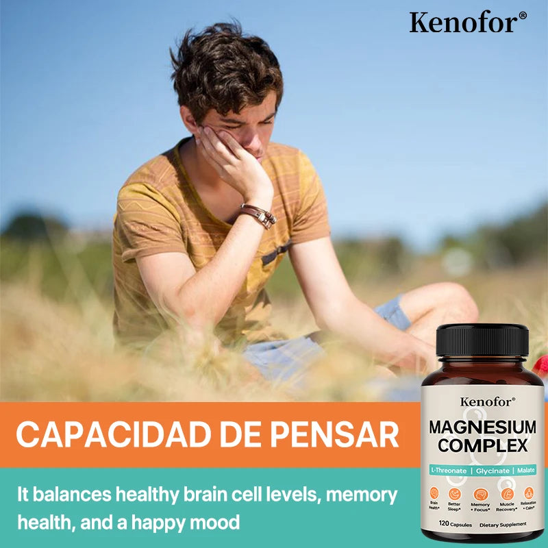 Magnesium Complex Supplement with L-threonine, Glycine, and Malate To Support Brain Health, Memory, Concentration, and Sleep
