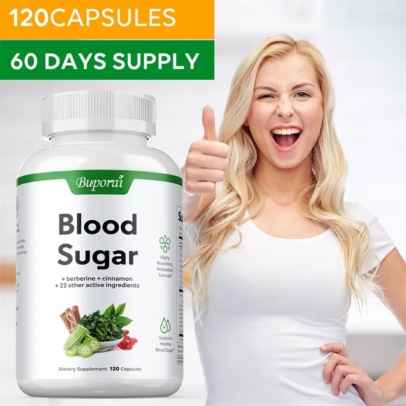 Blood Sugar Capsules - Supports Blood Sugar Balance, Promotes Metabolism, Digestion and Heart Health