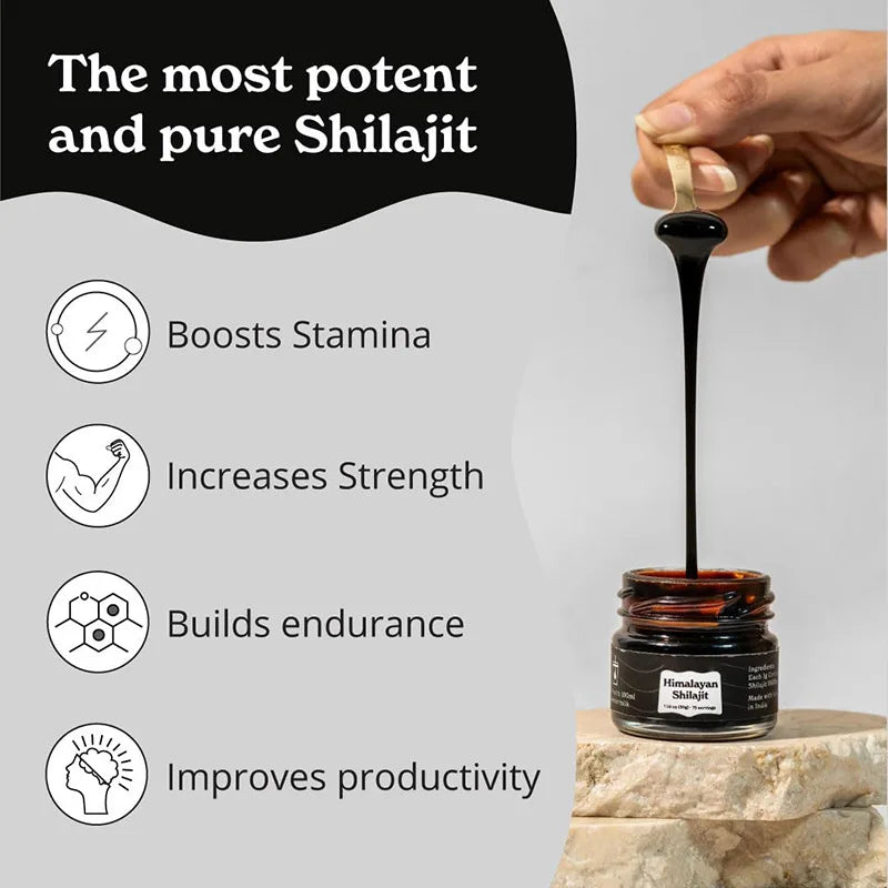 Pure Himalayan Shilajit Resin High Potency for Men & Women 85+ Trace Minerals for Stamina and Muscle Bulding Free Shipping