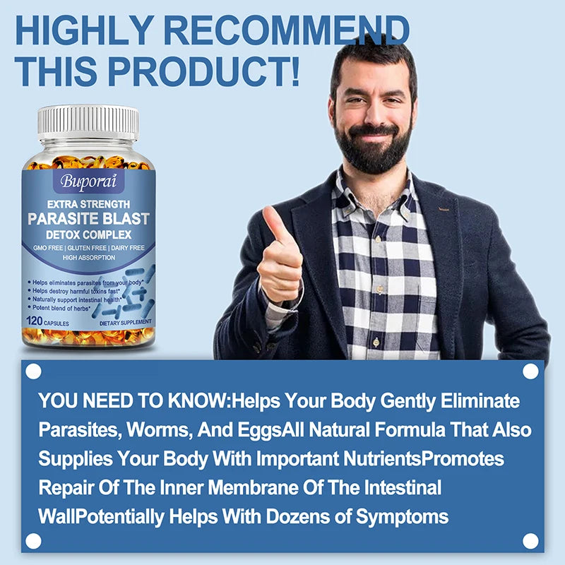 Parasite Blast Detox Complex - Eliminate Parasites, Cleanse The Intestines, and Improve Digestion