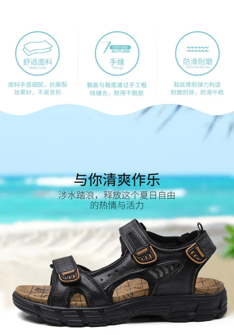 Summer Men's Sandals 2024 Trending Adult Men's Sandal Original Brands Shoes Man's Leather Sandal Sandals for Boys