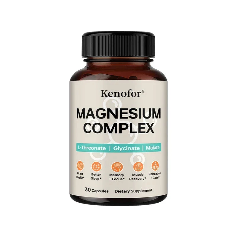 Magnesium Complex Supplement with L-threonine, Glycine, and Malate To Support Brain Health, Memory, Concentration, and Sleep
