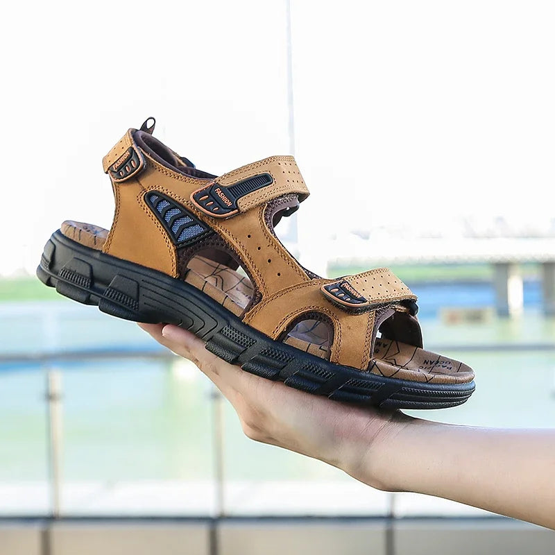 Summer Men's Sandals 2024 Trending Adult Men's Sandal Original Brands Shoes Man's Leather Sandal Sandals for Boys