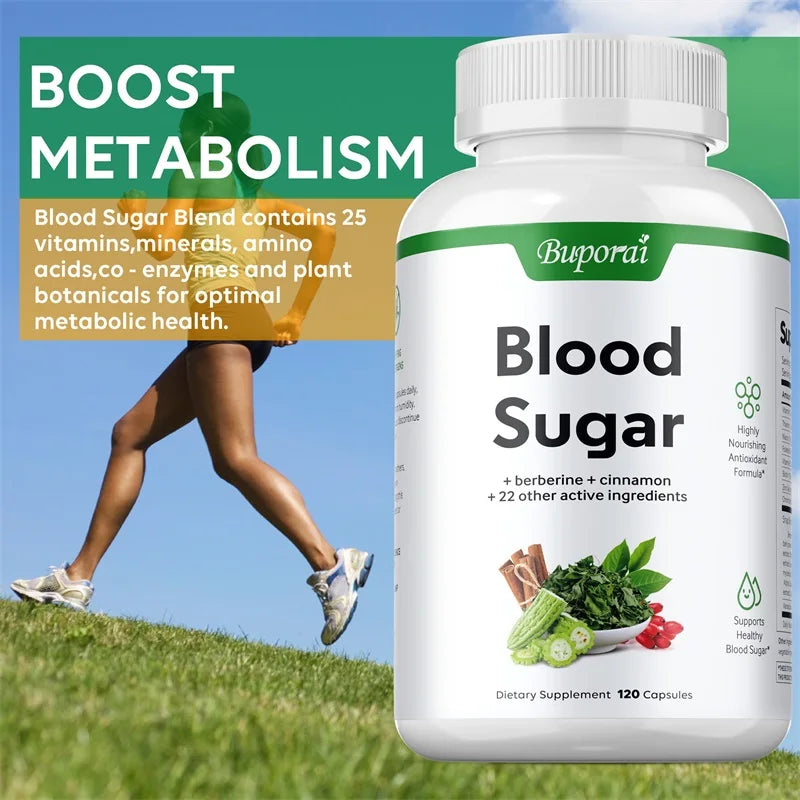 Blood Sugar Capsules - Supports Blood Sugar Balance, Promotes Metabolism, Digestion and Heart Health