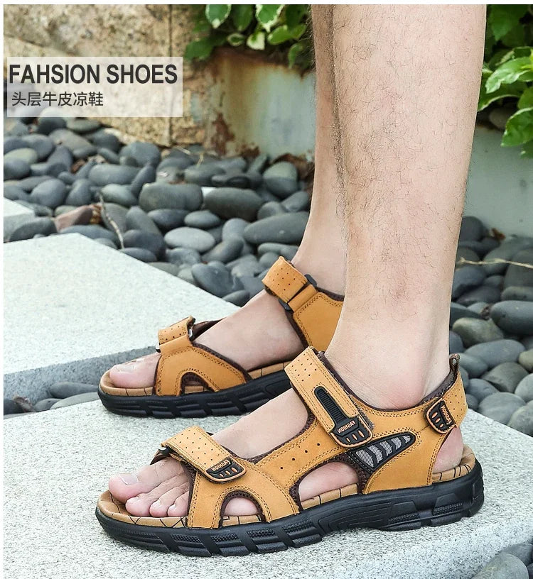 Summer Men's Sandals 2024 Trending Adult Men's Sandal Original Brands Shoes Man's Leather Sandal Sandals for Boys