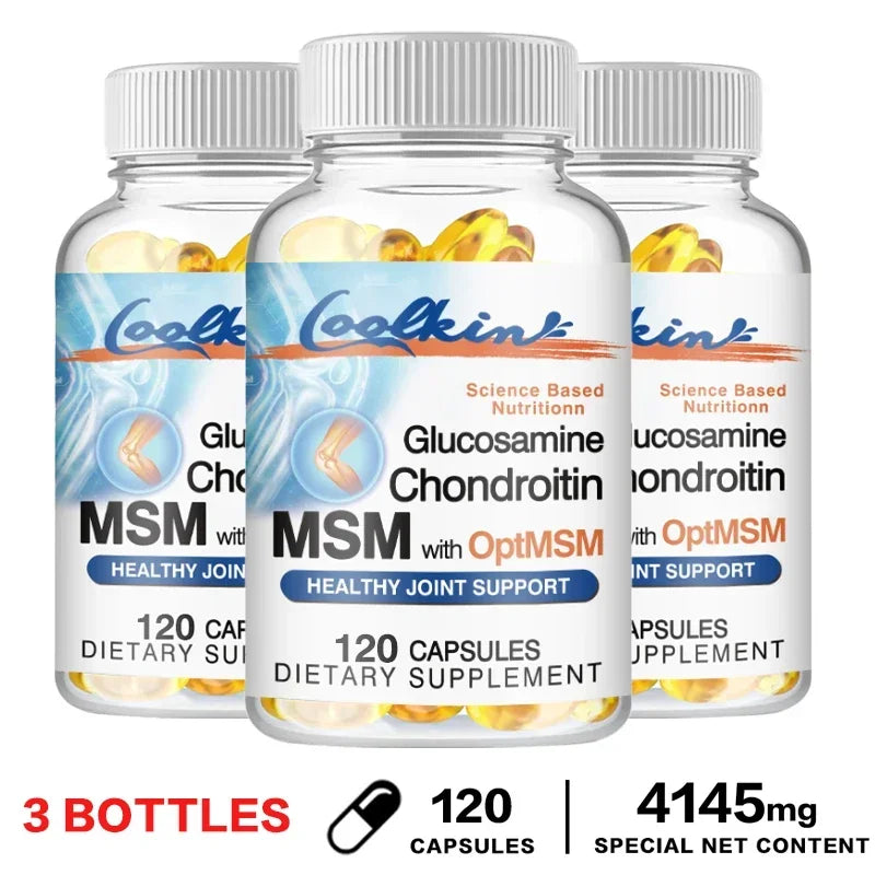 Glucosamine Chondroitin MSM - Supports Joint Health, Relieves Pain, Improves Joint Flexibility, and Enhances Immunity