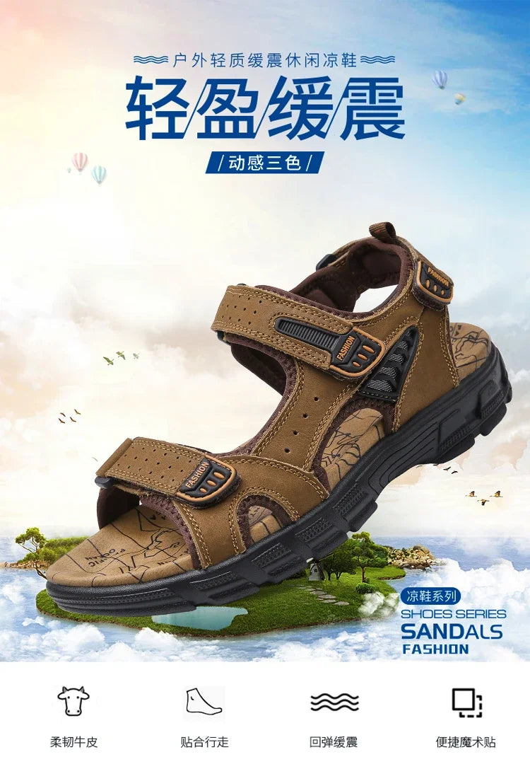 Summer Men's Sandals 2024 Trending Adult Men's Sandal Original Brands Shoes Man's Leather Sandal Sandals for Boys